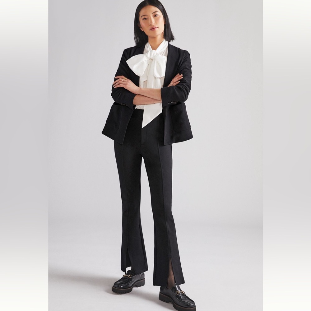 NWOT Anthropologie Maeve Slit Front Flared Ponte Pant